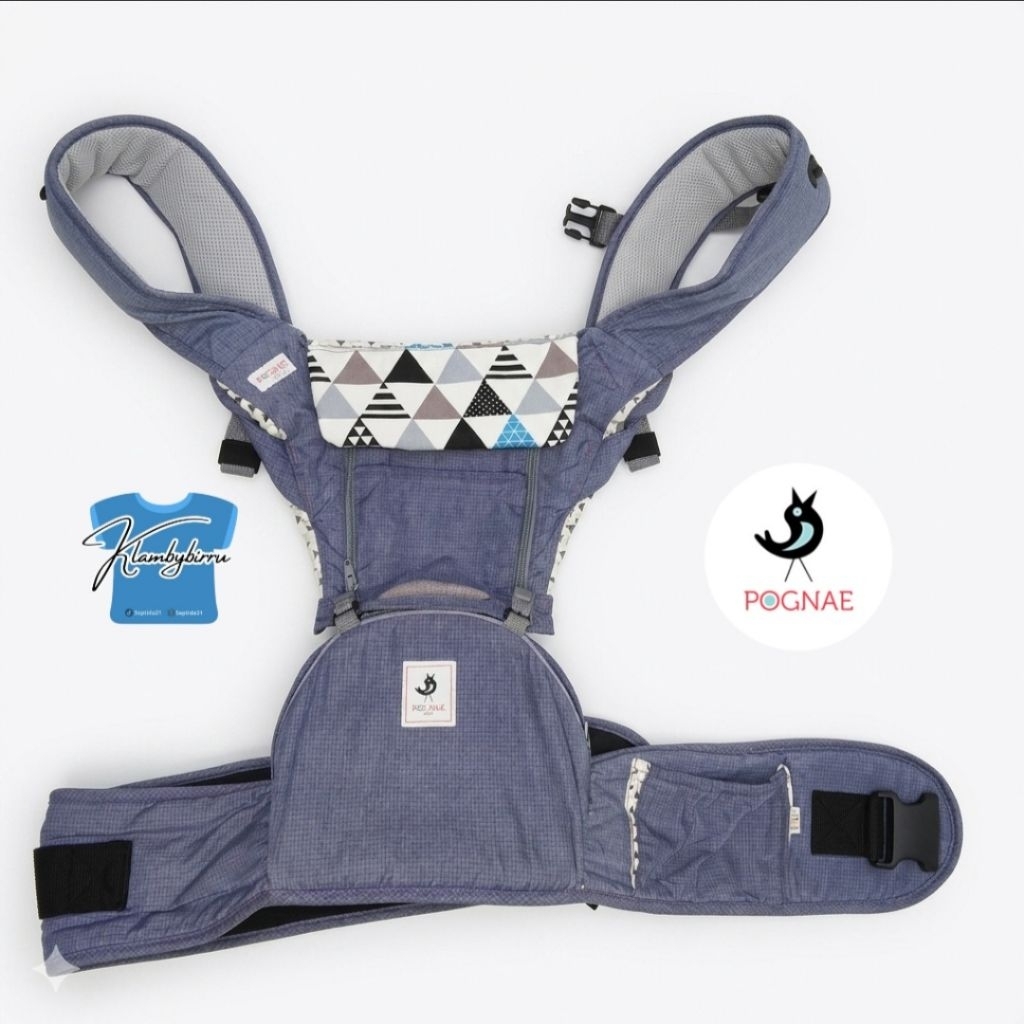 GENDONGAN ANAK BAYI HIPSEAT POGNAE 5+ WARNA UNGU HADAP DEPAN