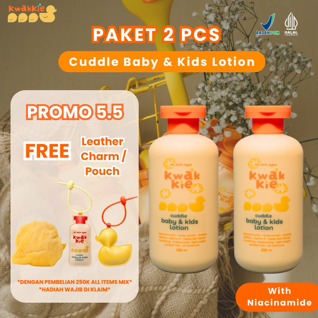 [PROMO 5.5] Lotion 2 PCS x 250ml, Lotion Pencerah & Pelembab Tubuh Anak & Bayi - Cuddle Baby & Kids 