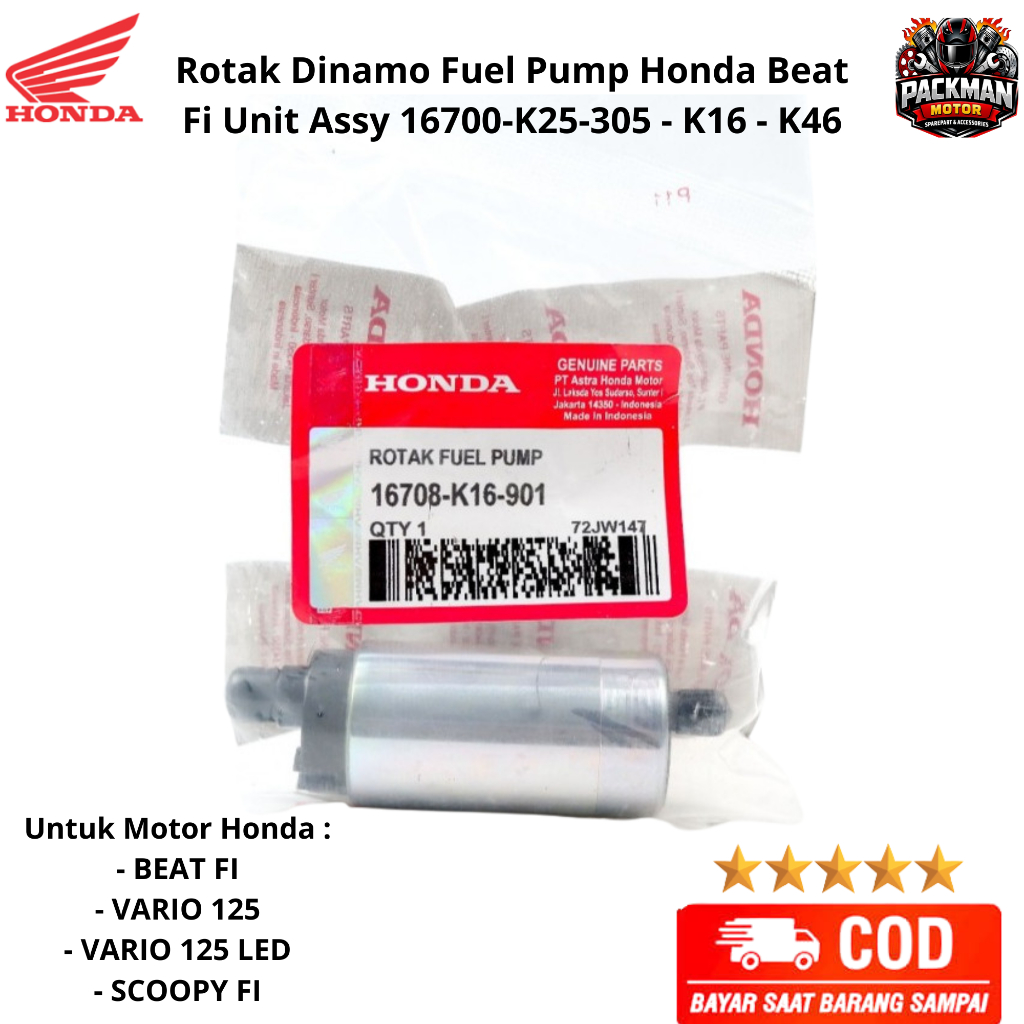 rotak beat fi - fuel pump motor beat fi - rotak vario125 old  16700-k25-305 ori Packman motor