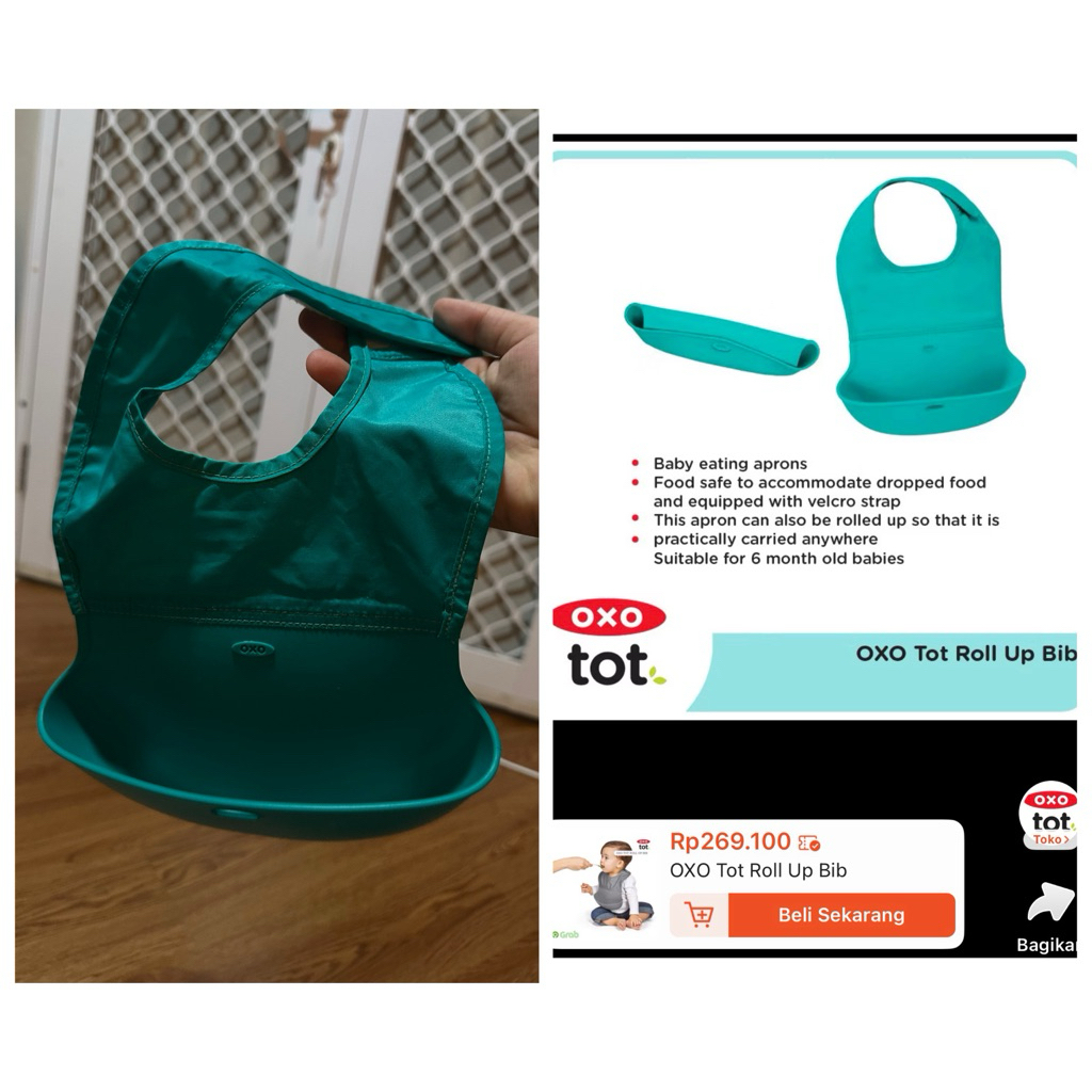OXO Tot Roll Up Bib second preloved