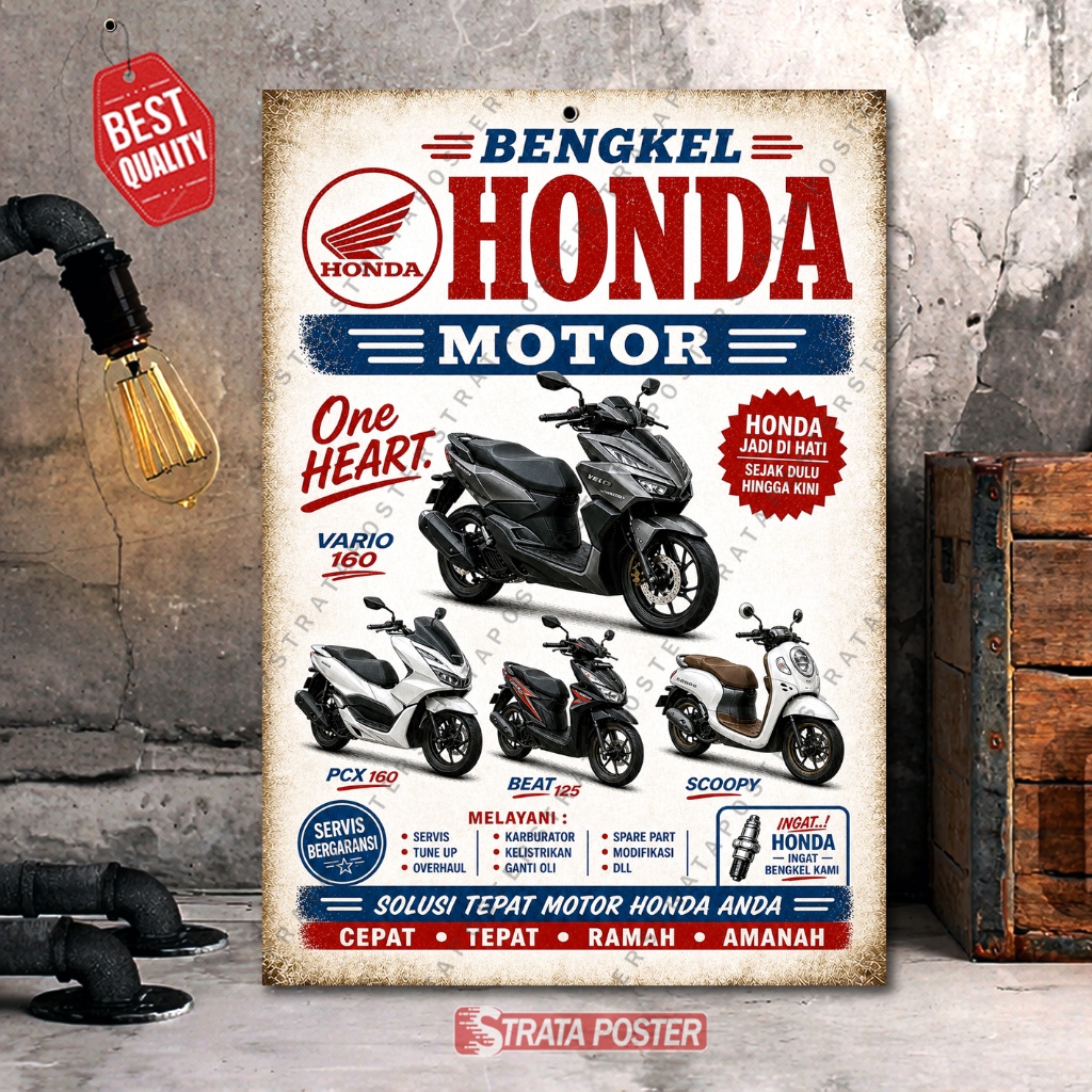 Poster Motor Honda Hiasan Dinding Bengkel
