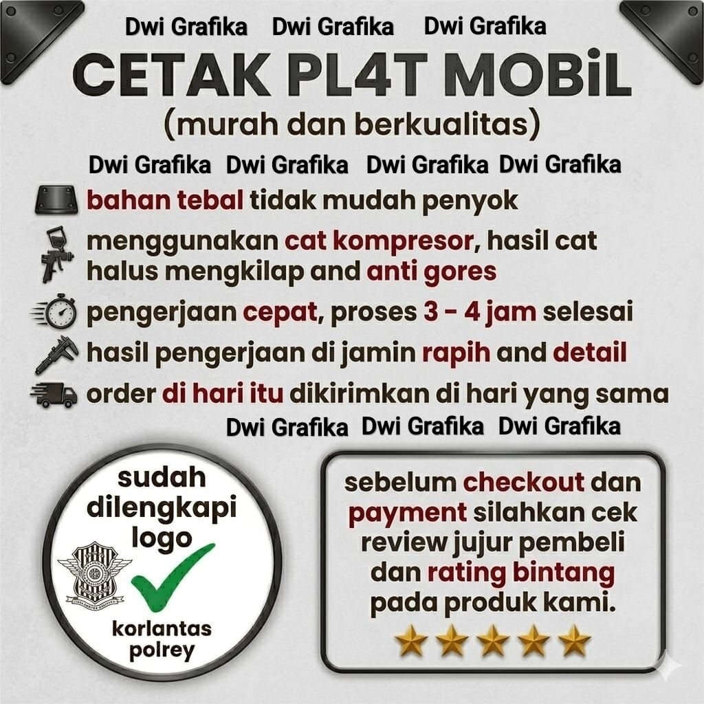 Emblem plat mobil custom akrilik