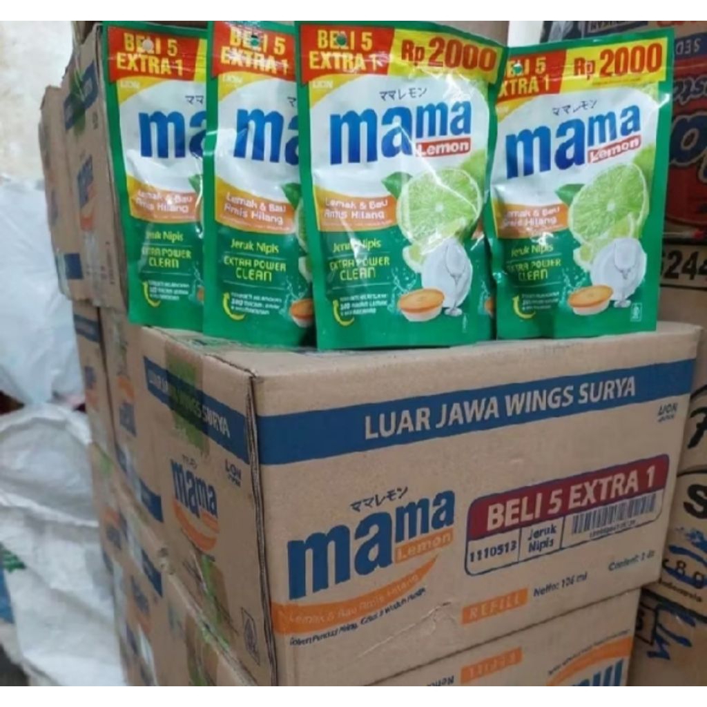 Mama Lemon Kemasan 2000 1 Dus isi 24 Pcs/Sabun Cuci Piring Mama Lemon 1 Dus