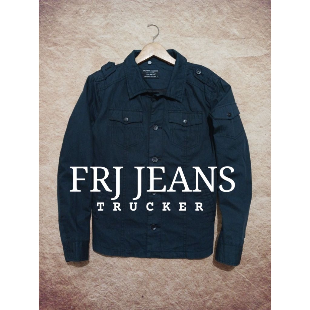 Jaket trucker keren FRJ JEANS kanvas tebal bekas pakai