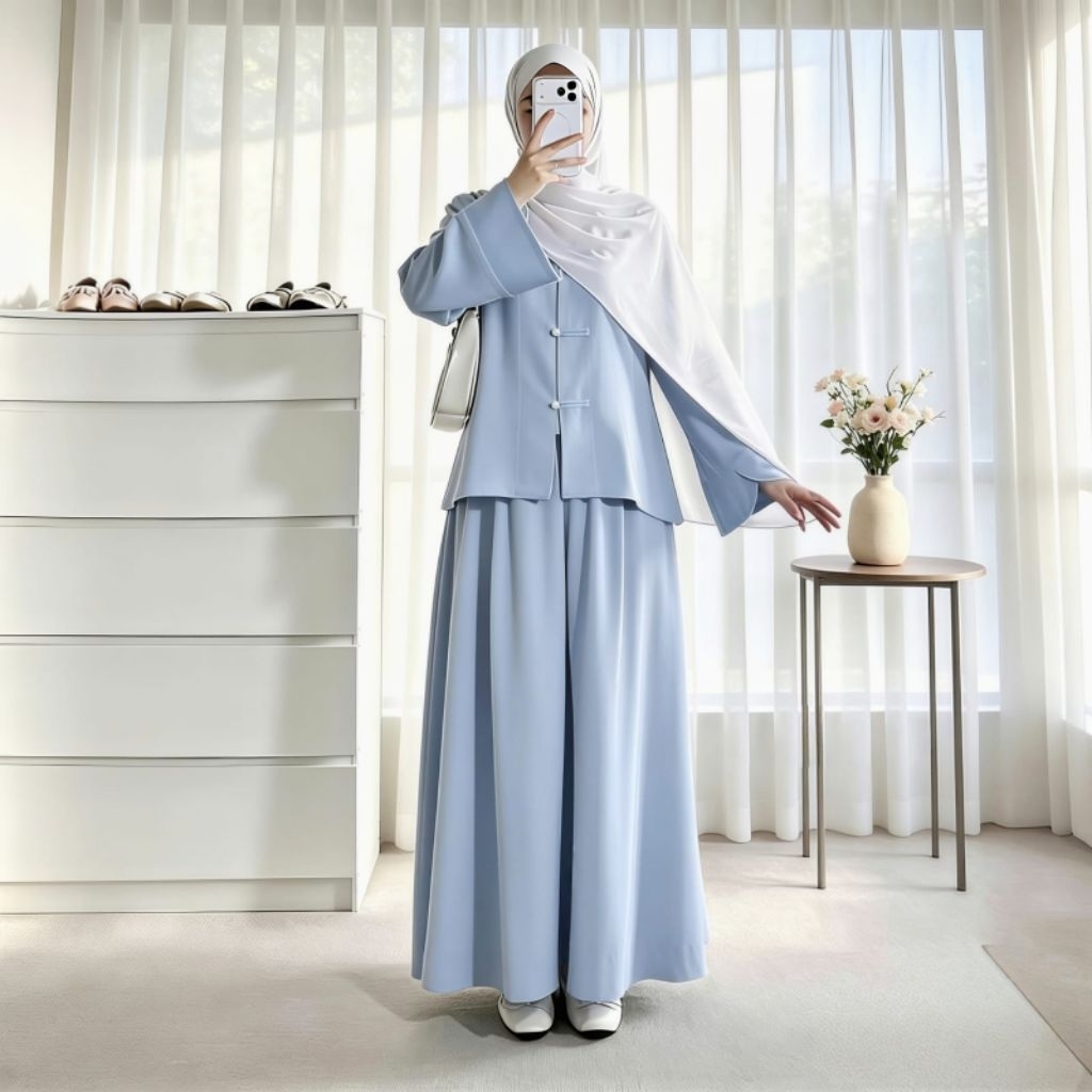 Jhema Oneset Cheongsam Anti UV Baju Muslim Wanita Terbaru