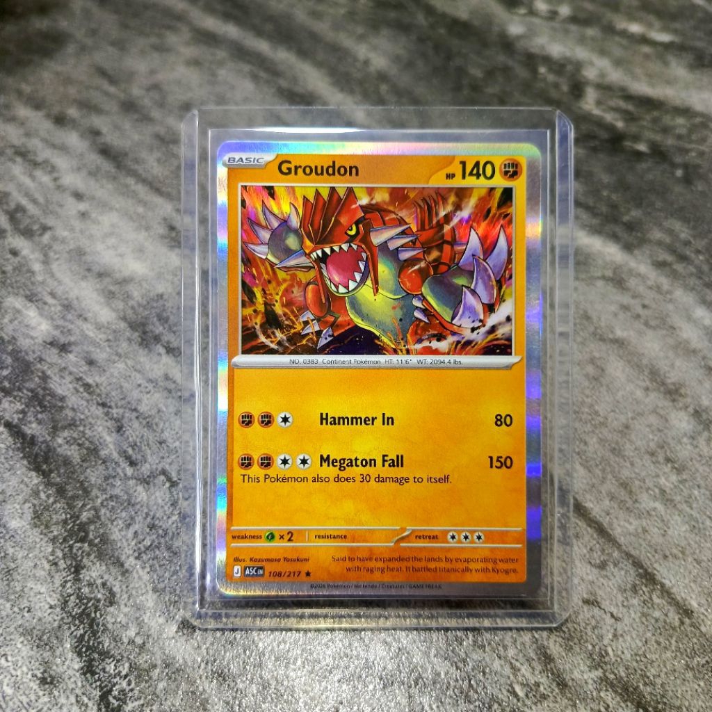 groudon holo amazing art rare dapat toploader | kartu pokemon TCG english original asli | sedia juga