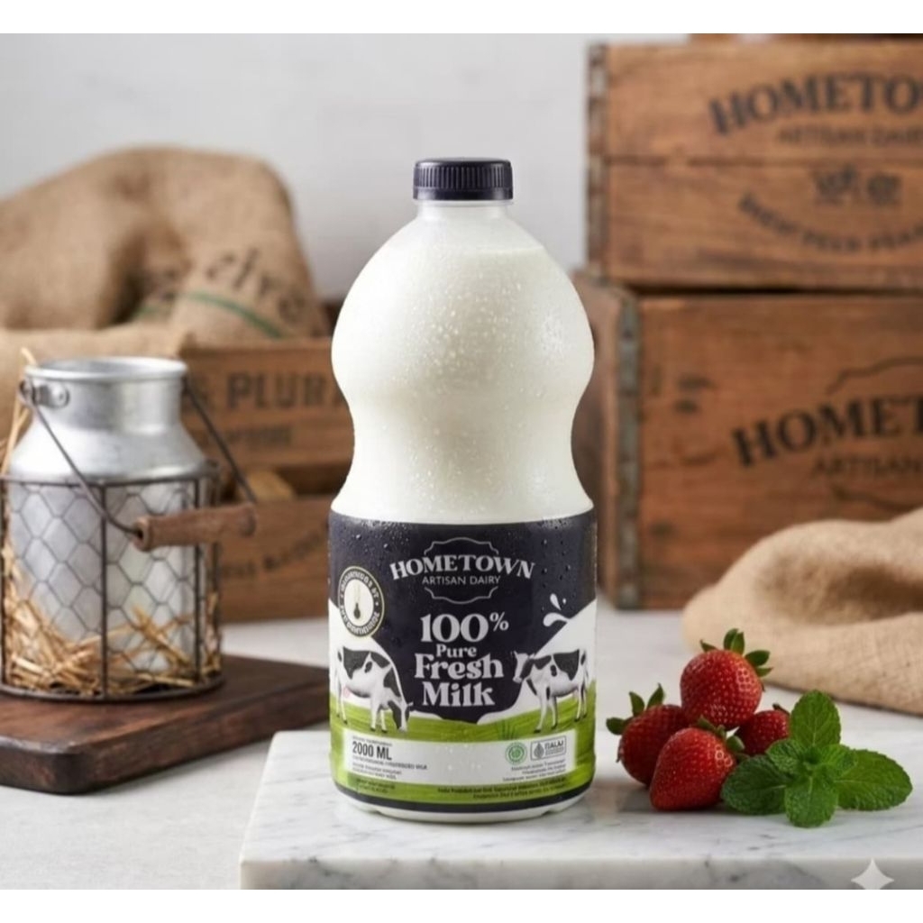 Susu Hometown Fresh Milk 1 Liter Susu Segar Kemasan 1 Liter