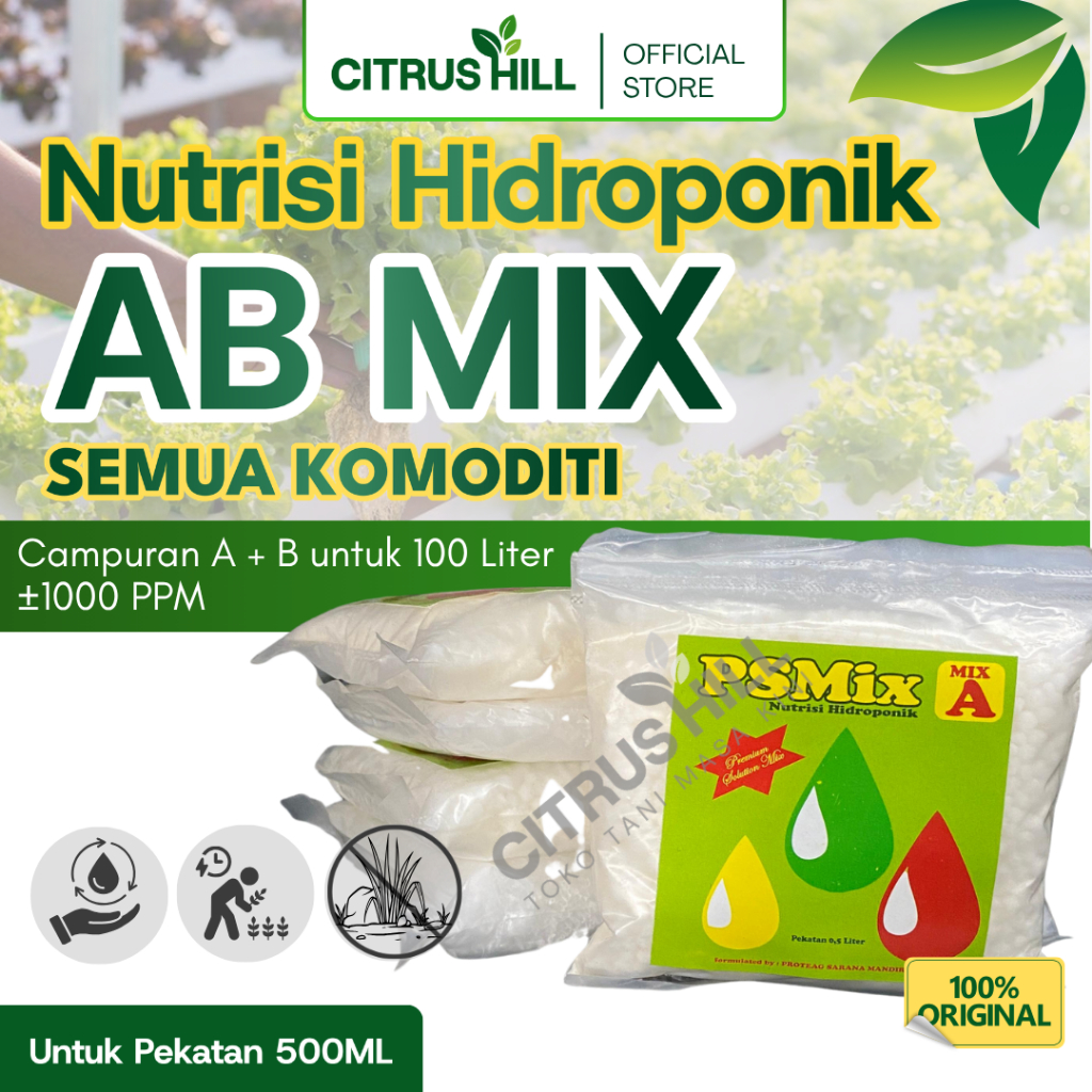 PROMO AB MIX PS MIX 0.5 LITER 235gr - AB MIX HIDROPONIK - NUTRISI AB MIX
