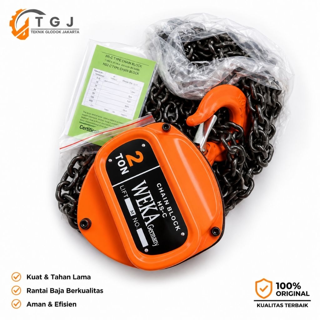 Takel 2 Ton Weka Chain Block 2 Ton 3 Meter