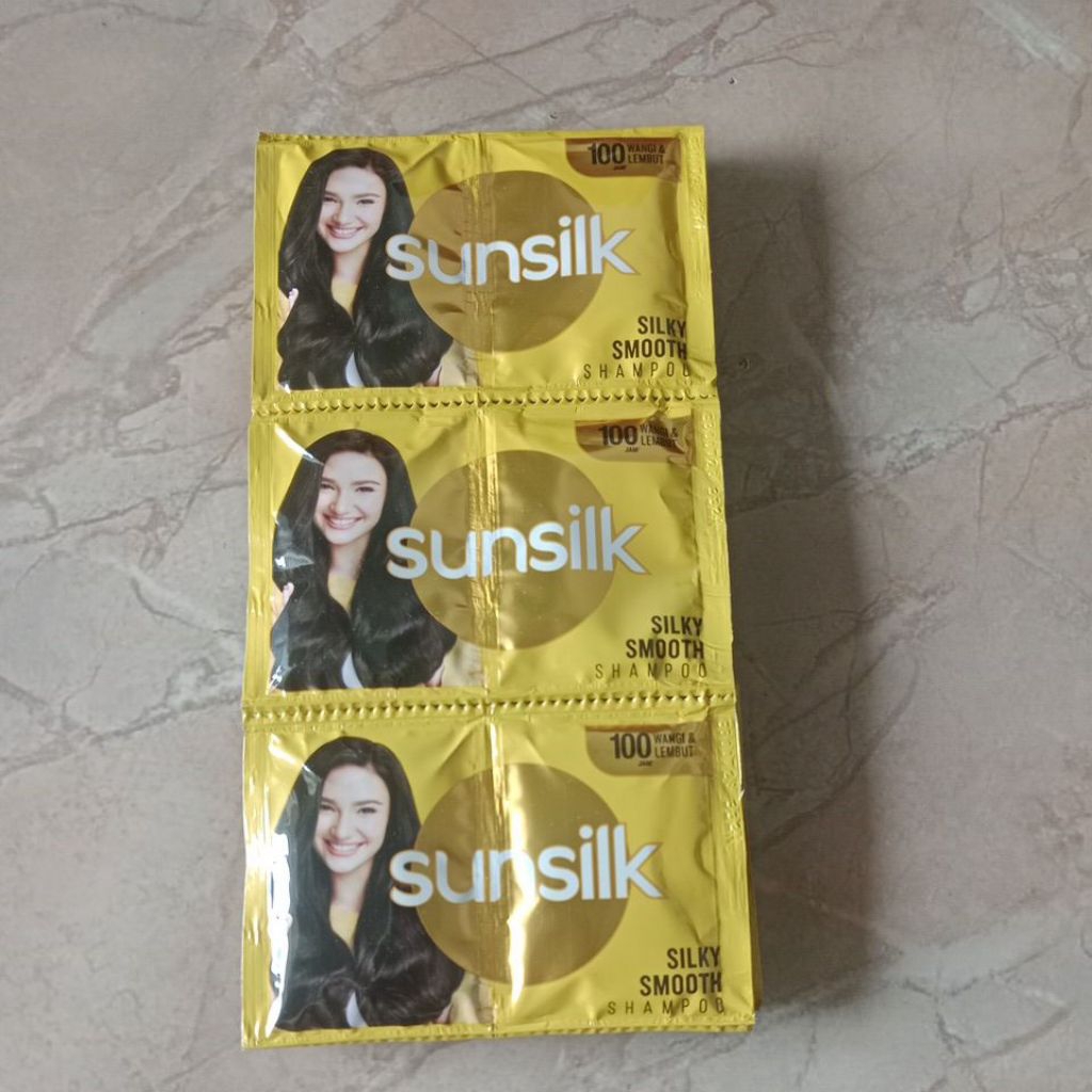 Sampo Sunsilk Sachet Silky Smooth ( kuning) 1 renceng 24pcs atau 12 gandeng