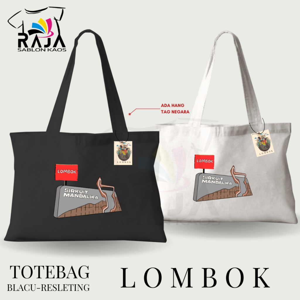 Raja Sablon Totebag Blacu Souvenir Tas Tote bag Oleh oleh Lombok Type 1