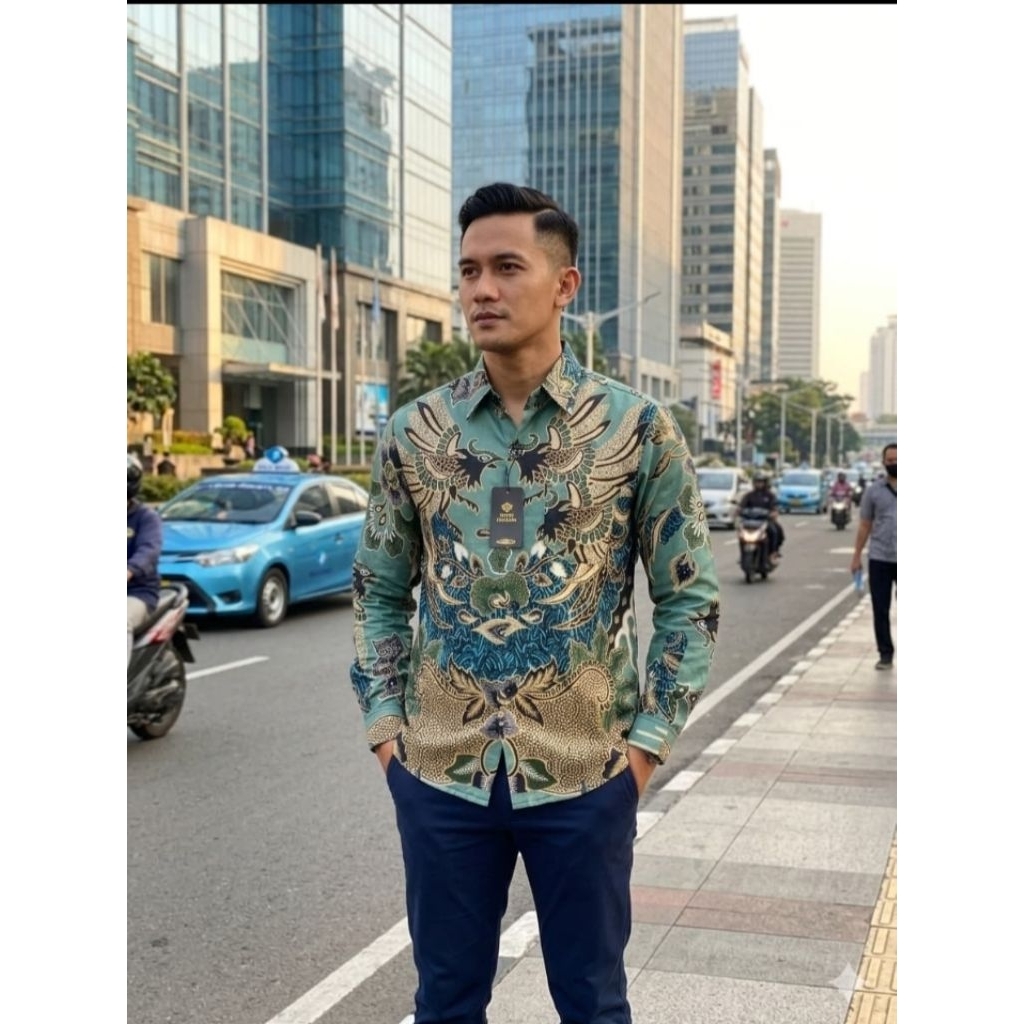 Batik pria lengan panjang bahan polymicro batik seragam batik seragam hajatan. batik seragam, batik 