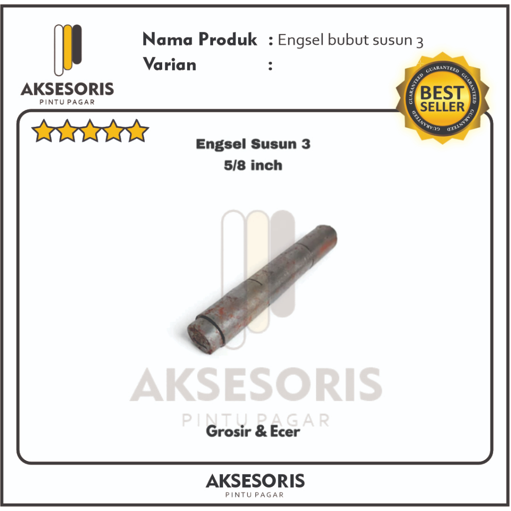 Engsel bubut untuk pintu pagar susun 3 (Tiga) Ukuran 5/8 inch