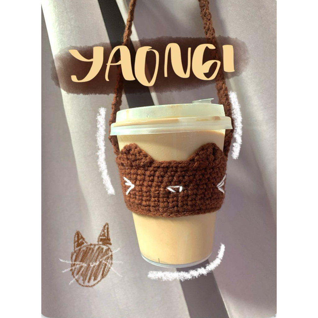 CUP SLEEVE HOLDER CROCHET | RAJUT HANDMADE | CUP SLEEVE CUSTOM RAJUT LUCU