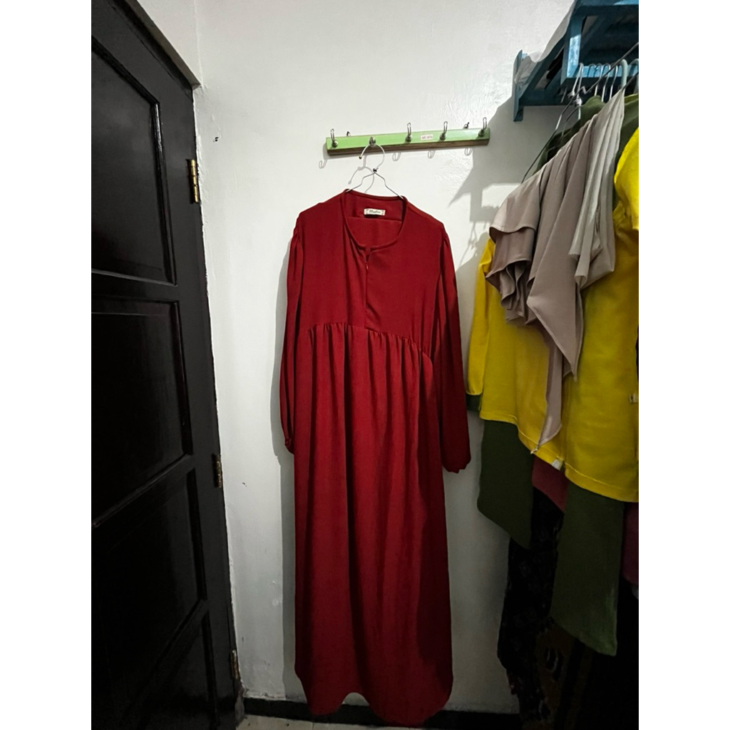 GAMIS SET LOOSEFIT MERAH BATA PREMIUM