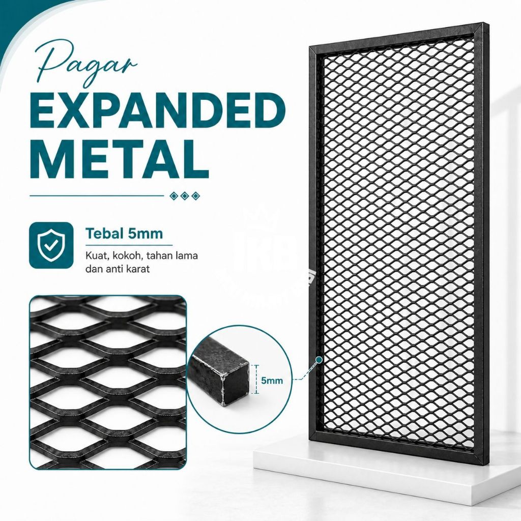Pagar Plat Baja Expanded Metal Tebal 5mm Ukuran 1,2 x 2,4 meter Best Seller