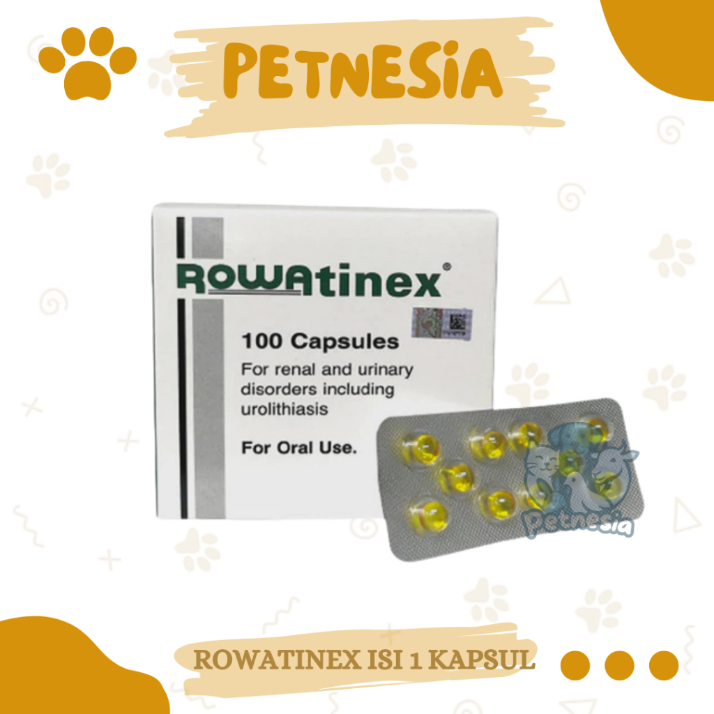 ROWATINEX ISI 1 KAPSUL - Obat Batu Ginjal Untuk Hewan Kesayangan