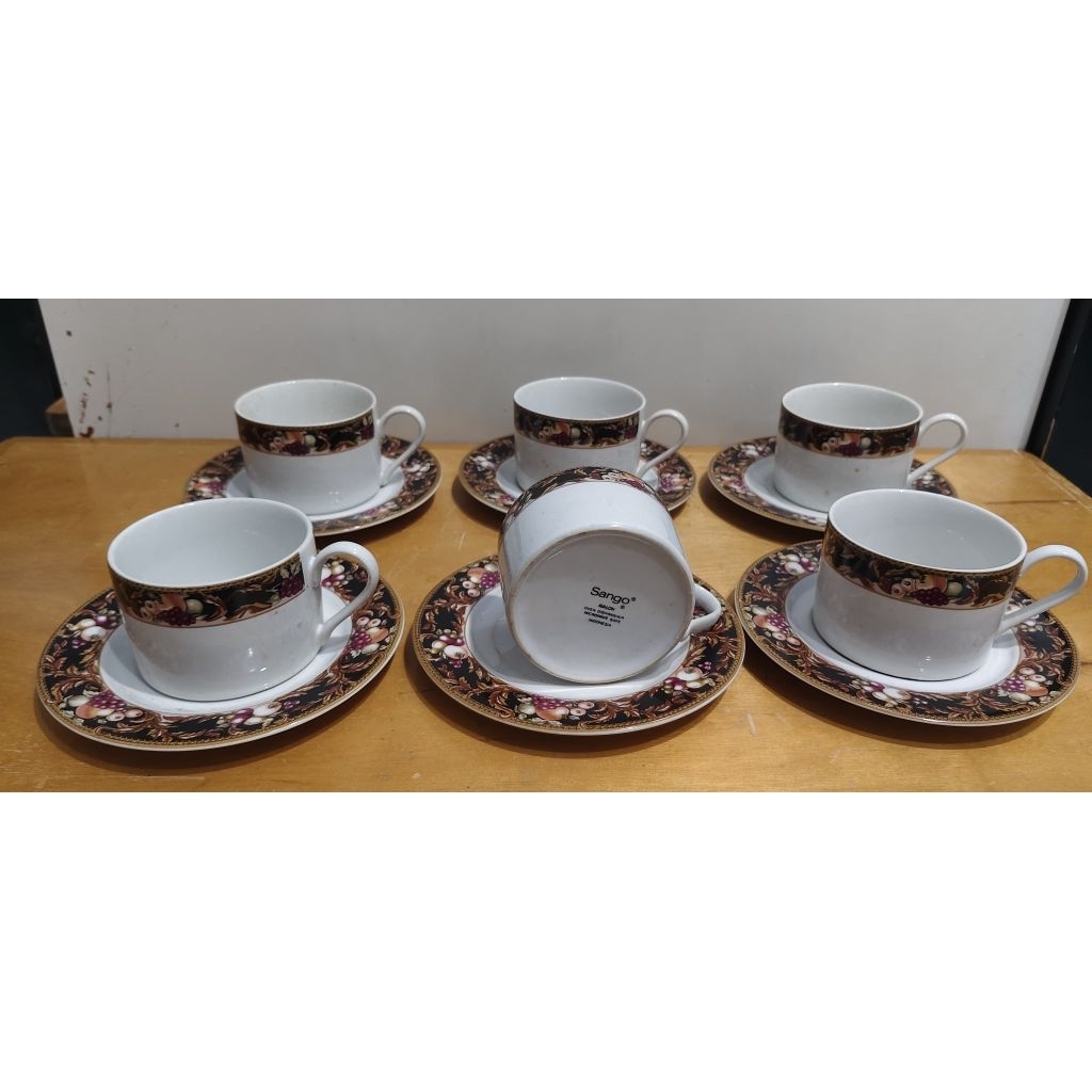 Cangkir set Sango isi 6 warna putih