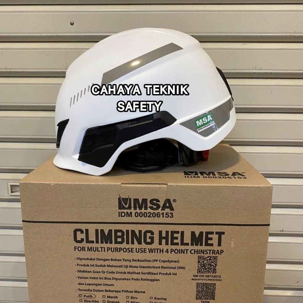 Helm Climbing Safety MSA V-gard H1 SNI warna Putih / Helm Safety MSA V-gard H1 Trivent Fastrack Loka