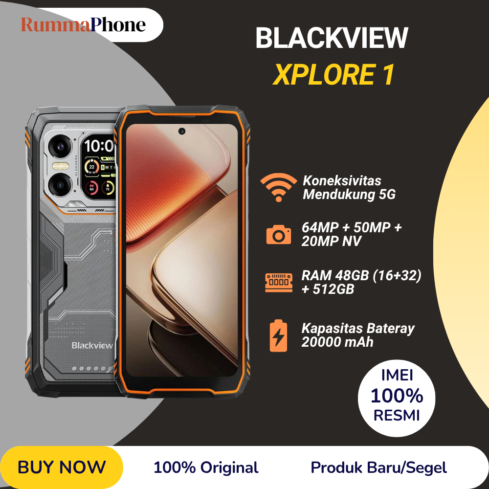 Black view Xplore 1 rugged smartphone 5G 48GB/512GB 20000mAh 55W Dimensity 7050 6.78" IPS LCD 120Hz