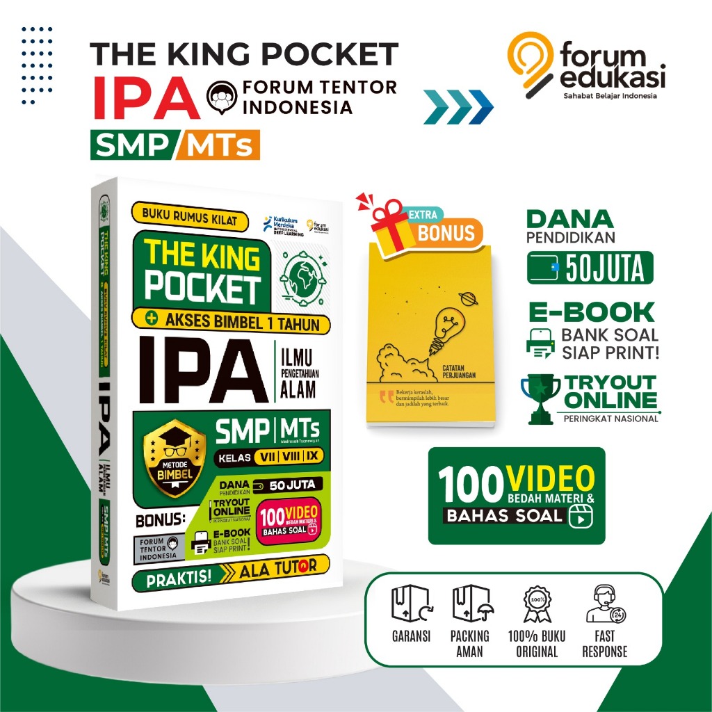 BUKU THE KING POCKET IPA SMP KELAS VII, VIII, IX