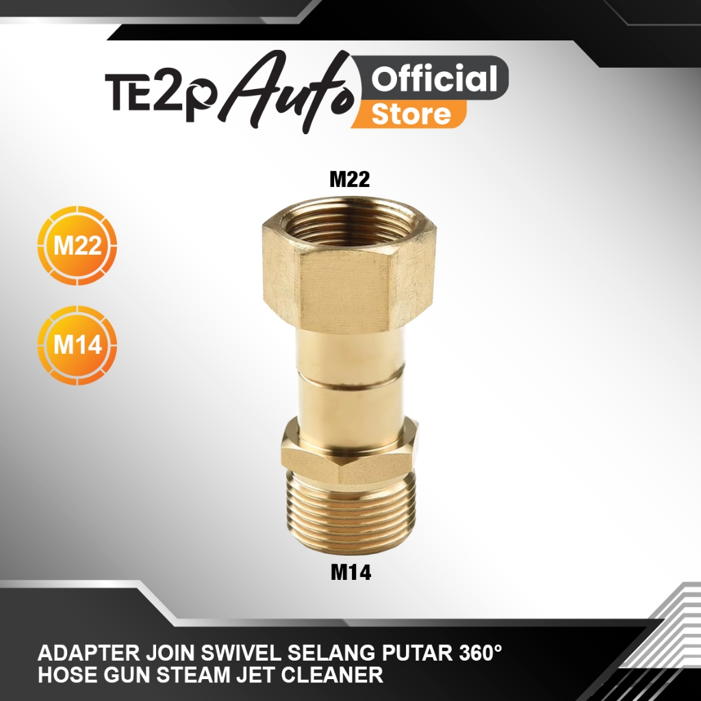 Te2p Auto Adaptor Swivel Selang Ke Gun Jet Cleaner Swivel 360 Derajat - Adapter Penyambung Hose Mesi