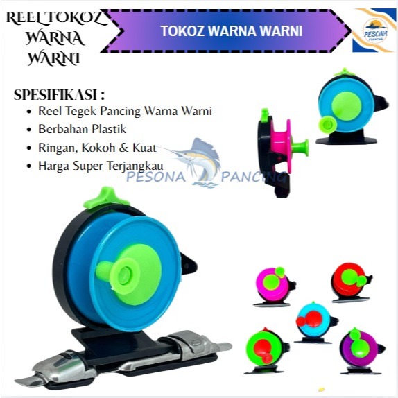 Reel Pancing Tokoz Warna Warni Mini Murah Cocok Tegek / Joran