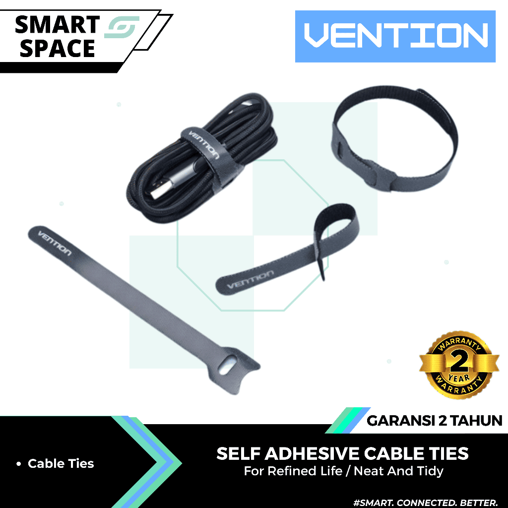 VENTION 15 CM VELCRO STRAP CABLE TIE ORGANIZER Pengikat Perekat Kabel Holder Makassar