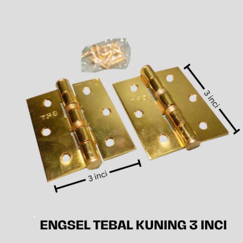 Engsel Pintu Tebal Kuning 3 Inchi Engsel 1 Set 2 Pcs