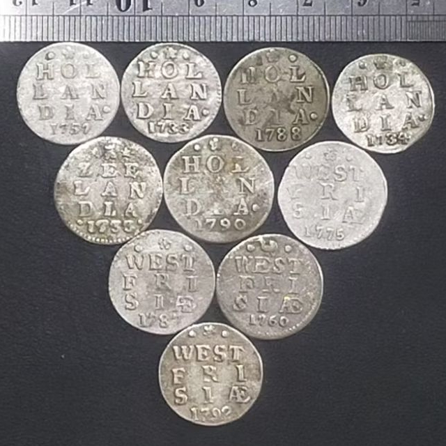 ST. BR5. DIJUAL BORONGAN 10 KEPING KOIN KUNO ||  KOIN PERAK || SILVER COIN 2 STUIVER CAMPUR