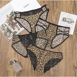k468- Style Underwear Cd Seksi Transparan Motif Leopard