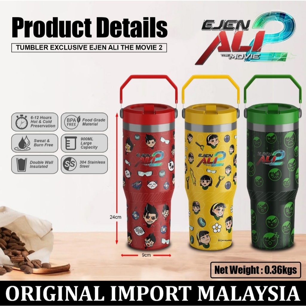 Ejen Ali the Movie 2 Tumbler 900ml Official Limited Edition EATM2 Merchandise original import malays