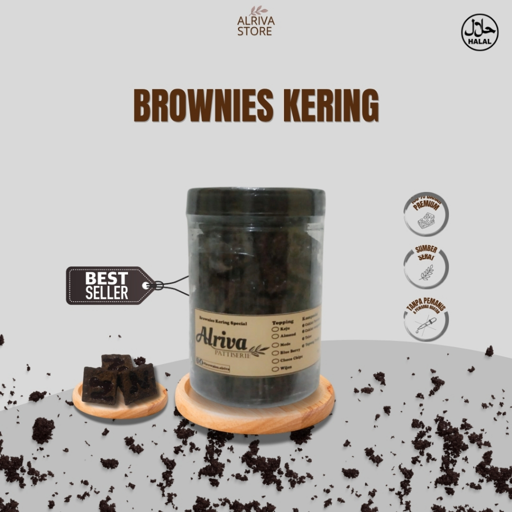 Brownies Kering kotak |  Toples BPOM HALAL ( blueberry ) | Alriva Brownies