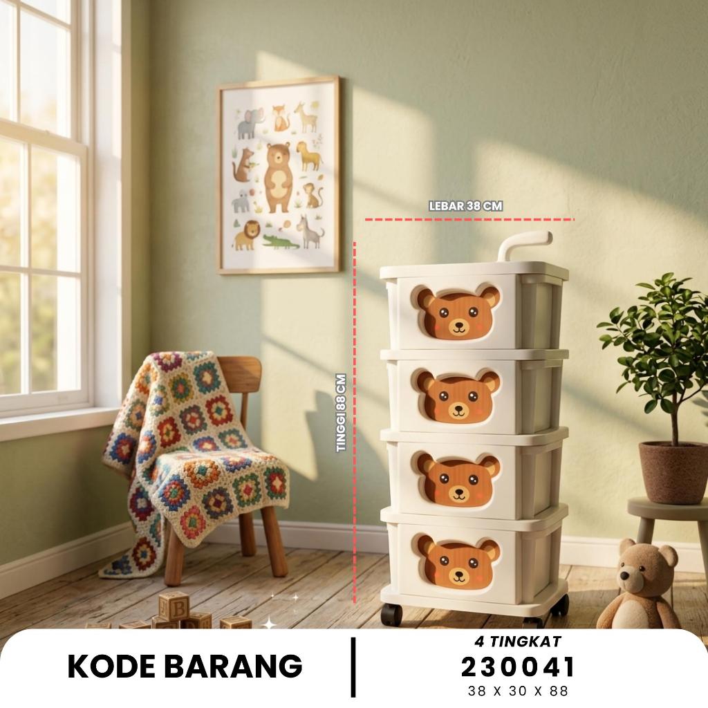 Lemari laci Pakaian Susun 4 5 Plastik Roda Loker Plastik Lemari Anak-Cabinet Storage Furniture Minim