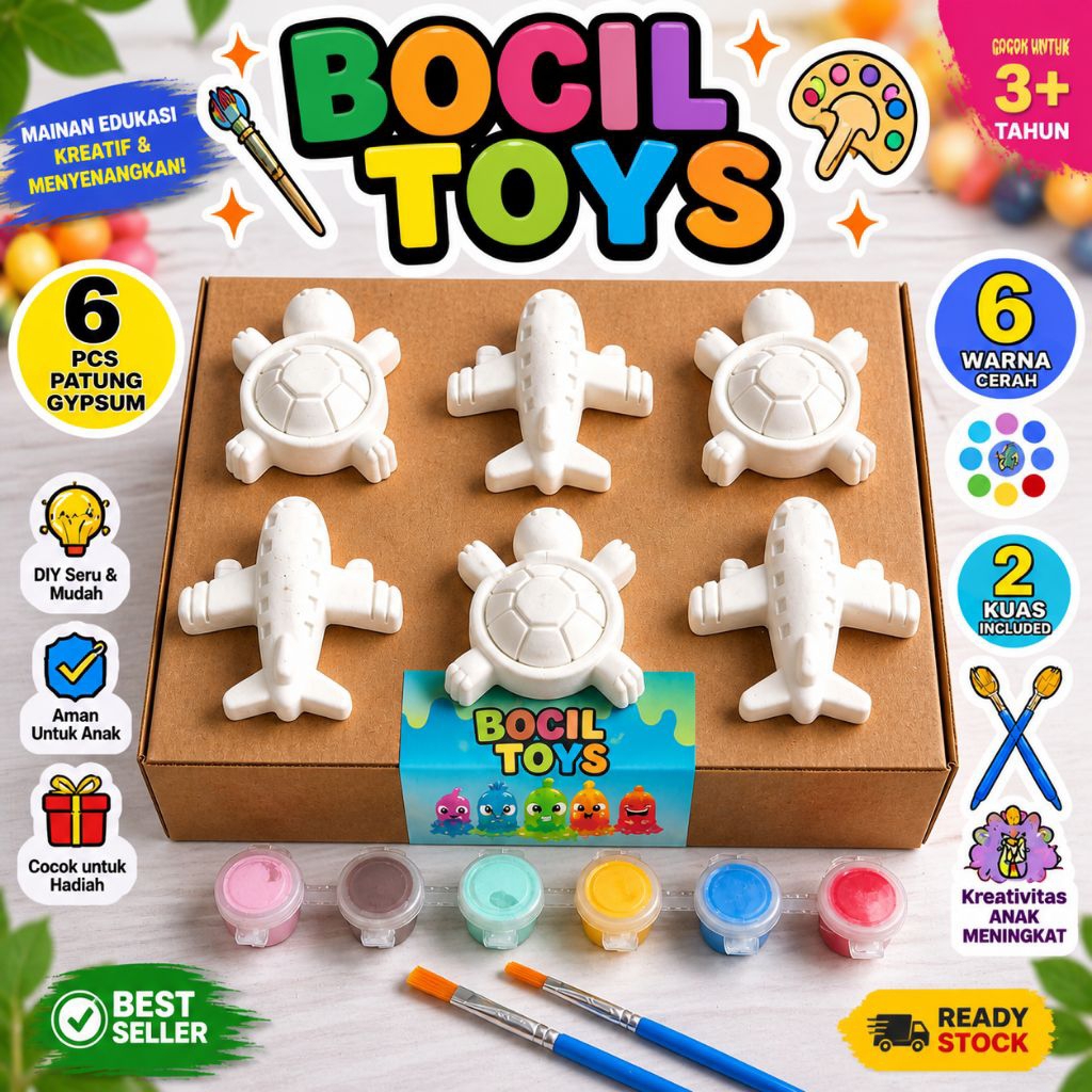 mainan mewarnai gypsum", "paket lukis gypsum anak", "mainan edukasi kreatif anak".