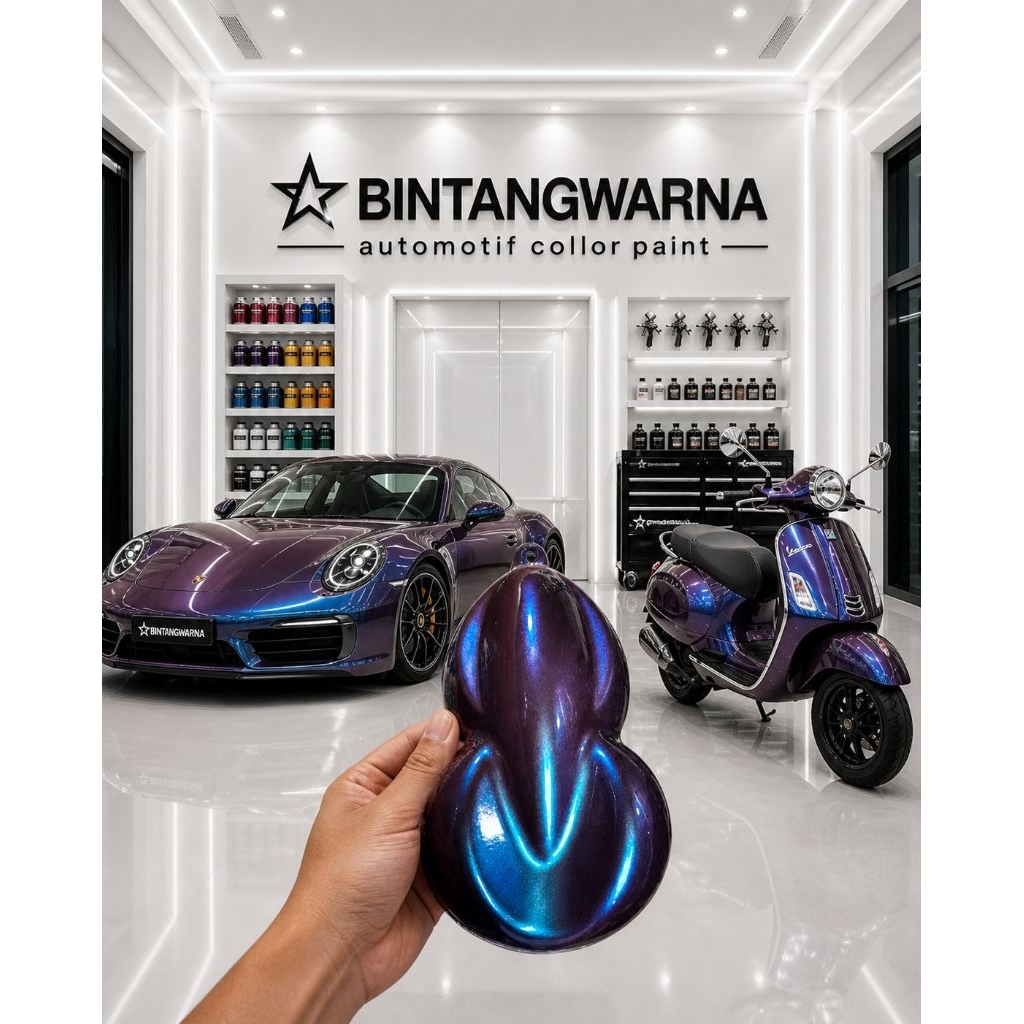 CAT COKLAT LEMBAYUNG BIRU cat coklat mutiara biru jenis pu cat motor cat mobil cat custom cat automo