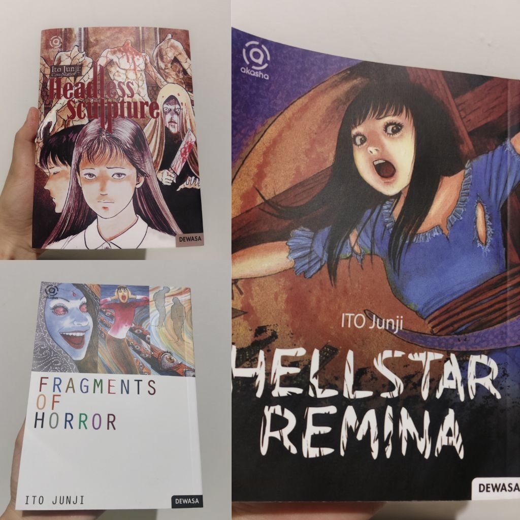 (Harga untuk 3 buku) Preloved Komik Horor Junji Ito Bahasa Indonesia (Hellstar Remina / Headless Scu
