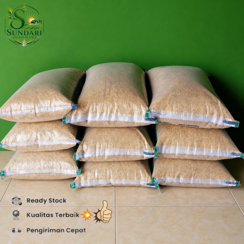 sekam padi 1karung berat 1kg kemasan karung 5kg