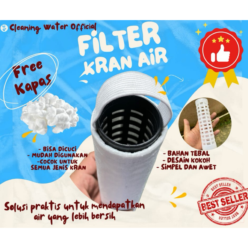 Filter Air Kran (FREE TABUNG+KAPAS) Pembersih Air Keruh / Saringan Air / Filter Kran