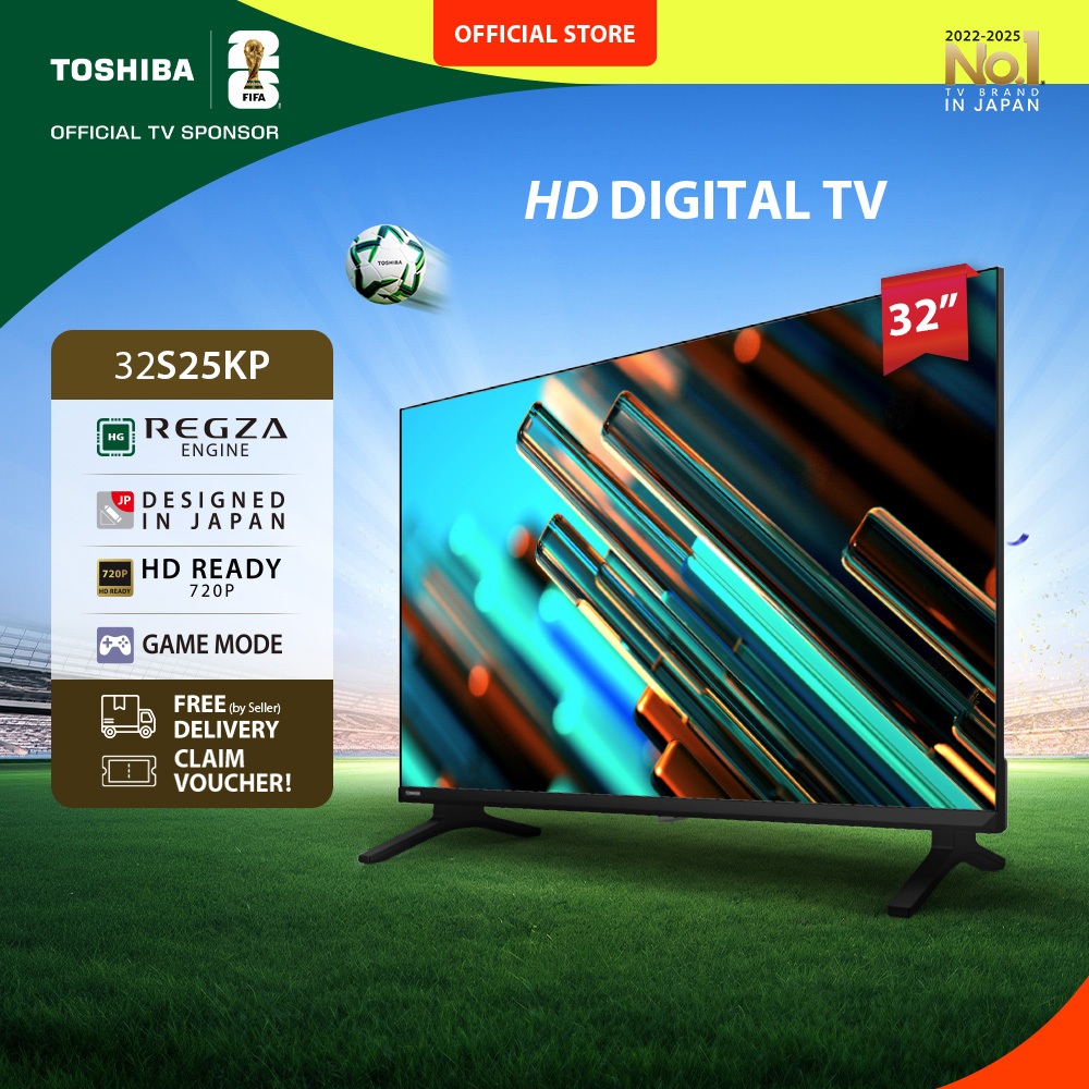 [KHUSUS SPAYLATER] Toshiba TV 32" HD Digital TV - Dolby Audio Regza Game Mode HDMI USB - 32S25KP