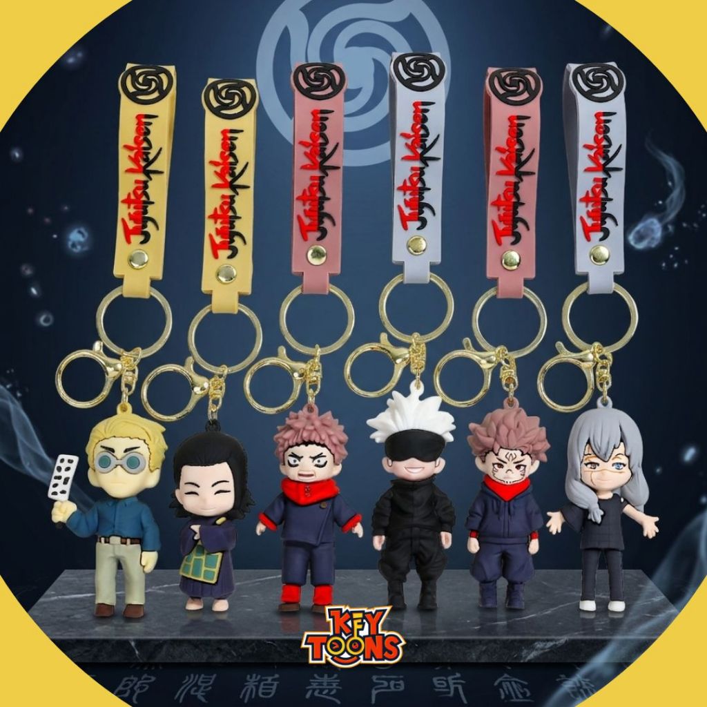 Gantungan Kunci Jujutsu Kaisen Big Anime 3D Premium PVC Gold Ring untuk Motor dan Tas Nanami Mahito 