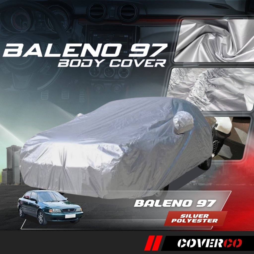 Body Cover Mobil baleno Sarung Mobil Baleno lama/old/baleno 97/dx/next g/hatchback Silver Polyester