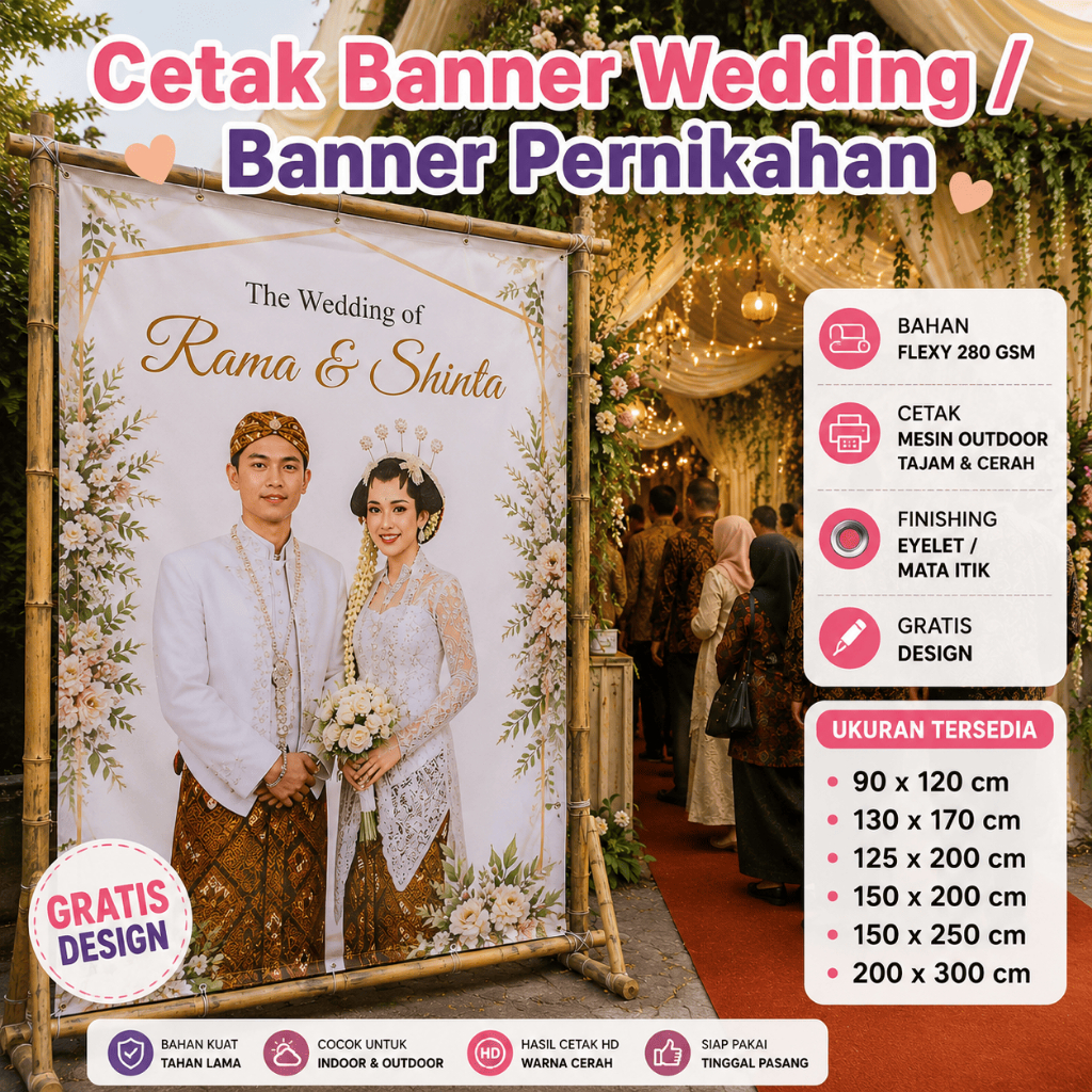 Cetak Banner Wedding / Pernikahan Custom