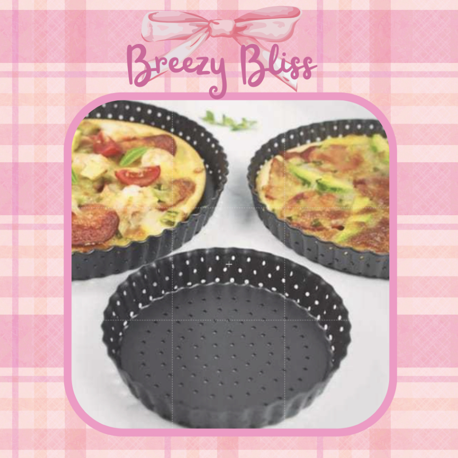 Loyang Pie Pizza Mini  Stainless dengan Lubang Anti Lengket Bongkar Pasang Tebal dan Loyang Bentuk L