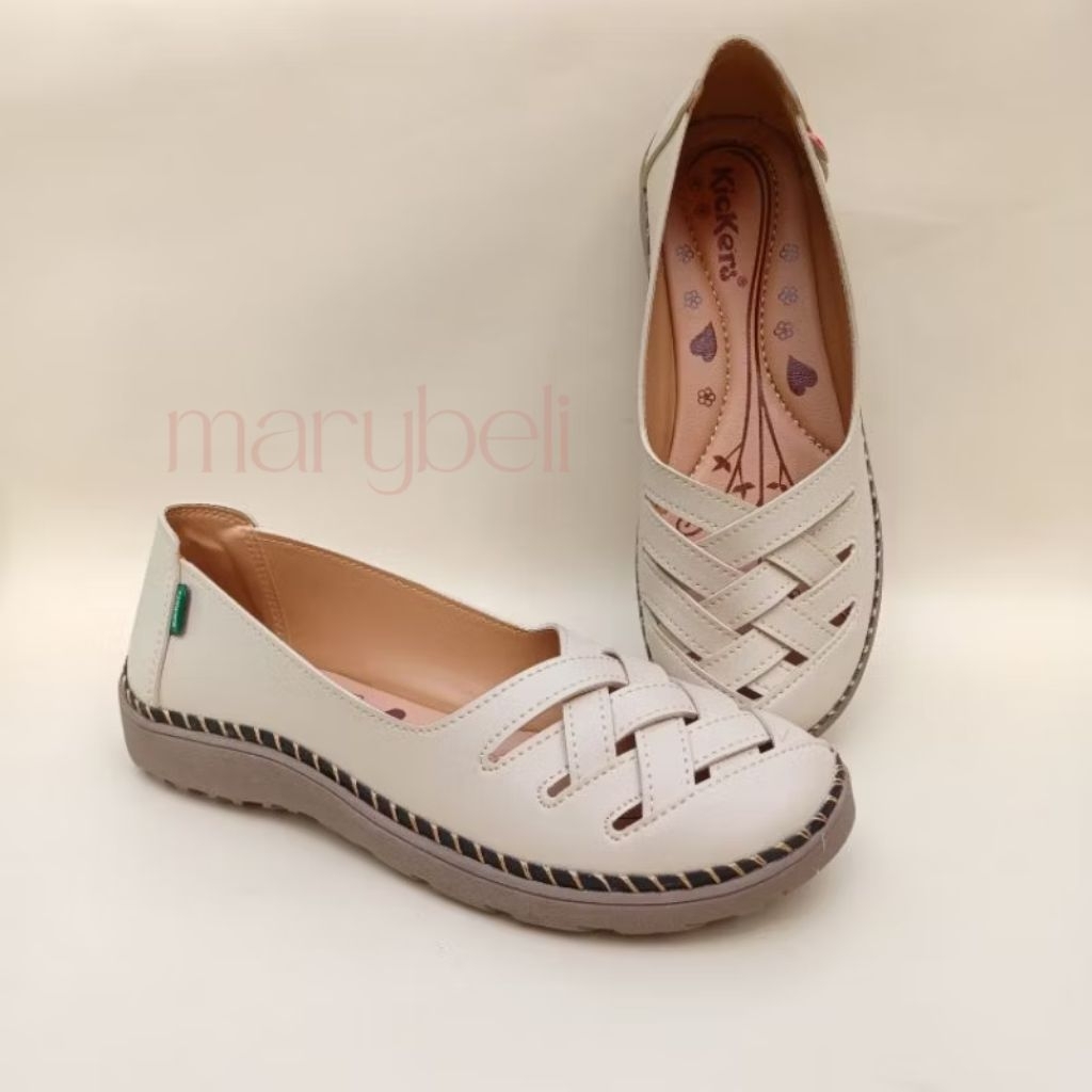 Sepatu Sandal Wanita Jumbo big size Slip-On Murah Sol Karet ANYAM solCoklat