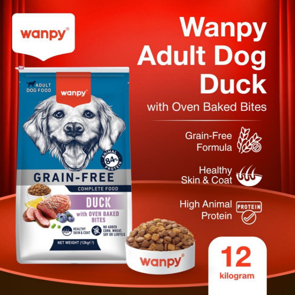 WANPY DOG GRAIN FREE ADULT DUCK 12KG