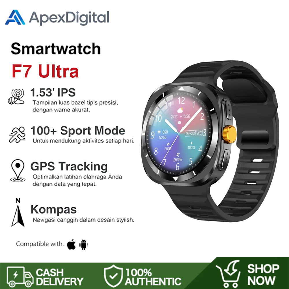 [Garansi 12 Bulan] Smart Watch for Galaxy F7 Ultra Jam Tangan Smartwatch GPS 1.53'' Amoled Tahan Air
