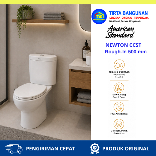 AMERICAN STANDARD NEWTON CCST DUAL FLUSH 3 / 4.5 L WC Toilet Closet Kloset DUDUK AS 50 CM