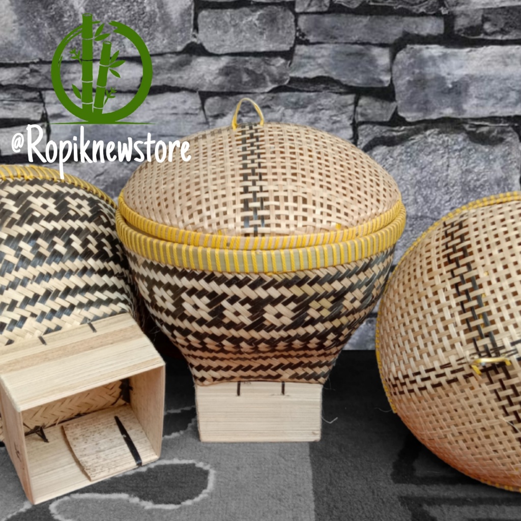 Bakul tutup/Bakul nasi bambu/Boboko/Sasajen [ Size besar ]