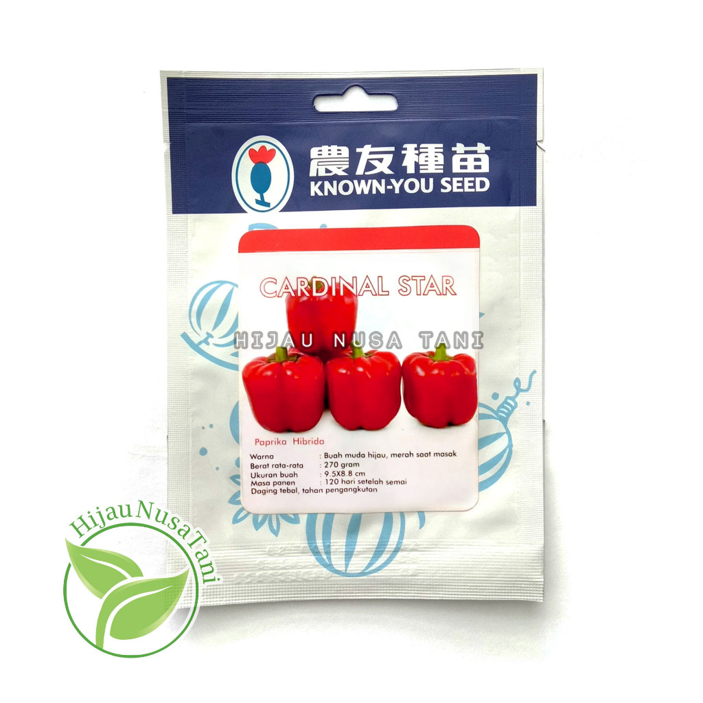 Benih Paprika Merah CARDINAL STAR 5 gram / 5gr - Kemasan Pabrik Known You Seed g gr
